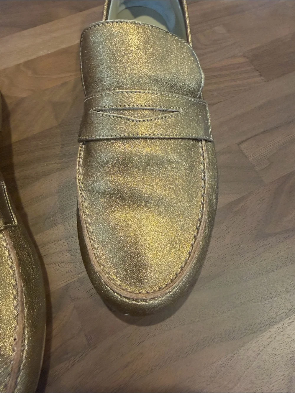Metallic Jamie Haller Gold/Bronze Penny Loafers